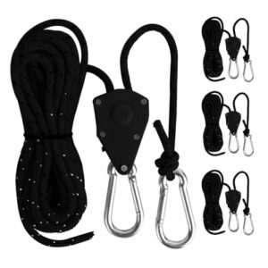 Set von vier reflektierenden Abspannseilen mit Seilspanner, 13 Fuß (4 Meter) lang und 4mm dick, ideal für Camping und Outdoor-Aktivitäten.
