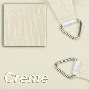 Quadratisches Sonnensegel in Creme, 2x2 m, aus 100% Polyester, wasserdicht mit UV-Schutz und Sonnenschutz für Garten, Balkon und Terrasse
