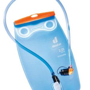 Durchsichtiges Trinksystem Deuter Streamer 2.0 für unterwegs, ideal für Outdoor-Aktivitäten wie Hiking und Radfahren, 2 Liter Volumen, aus hygienischen Materialien.
