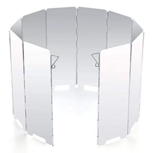 Faltbarer Windschutz aus Aluminium für Campingkocher, ideal für Outdoor-Aktivitäten und optimalen Schutz vor Wind.