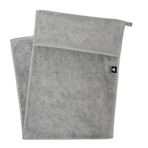 DOCIO Sporthandtuch in Hellgrau, 130x50 cm, aus 60% Baumwolle und 40% Bambus für Fitness und Workout.