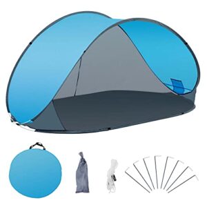 Duhome Strandmuschel Pop Up Strandzelt in Blau, idealer UV-Schutz und Sichtschutz für Familien beim Camping und am Strand, kompakt und leicht zu transportieren.