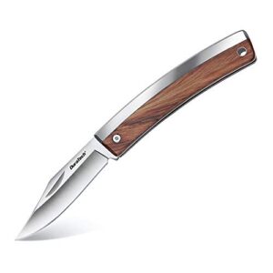DURATECH Klappmesser mit Holzgriff und Edelstahlklinge, ideal für Camping und Outdoor-Aktivitäten, 170mm
