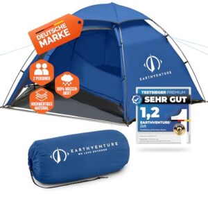 Ultraleichtes und wasserdichtes 2-Personen Camping Zelt von EARTHVENTURE, ideal für Trekking und Outdoor-Aktivitäten.