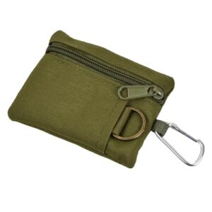 Kompakte EDC Molle Pouch aus robustem Nylon, ideal für Outdoor-Aktivitäten, mit Reißverschluss und Karabiner zur einfachen Befestigung.