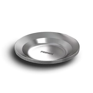 Relags Primus Edelstahlteller Campfire aus 18/8 Edelstahl, 21 cm, glänzendes silberfarbenes Design, ideal für Outdoor-Aktivitäten und Grillabende.