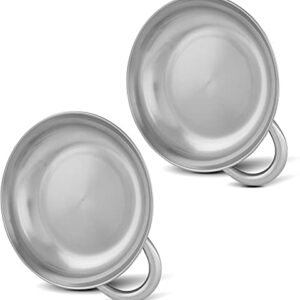Normani Outdoor Sports Edelstahlteller mit Griff, 18 cm Durchmesser, 1 Liter Fassungsvermögen, rostfrei, ideal für Outdoor-Aktivitäten wie Camping und Picknicken.