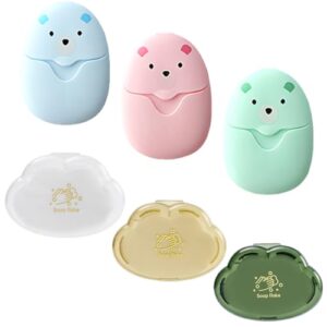 EIYVPRA 6 Boxen Papier Seife in bunten Behältern, Mini-Seifenblätter in verschiedenen Farben für praktische Hygiene unterwegs, ideal für Reisen und Outdoor-Aktivitäten