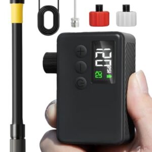 GPUTEK Elektrische Fahrradpumpe mit digitalem Druckmesser, kabelloses Design und LED-Licht, ideal für E-Bikes, Mountainbikes und Rennräder, kompatibel mit Presta und Schrader Ventilen.