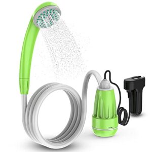 Eletorot Campingdusche mit Pumpe für mobiles Duschen im Freien, inklusive Duschkopf und flexiblem Schlauch für Outdoor-Aktivitäten.