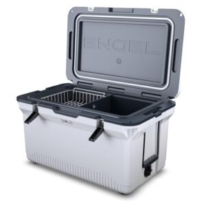 ENGEL 56,8 Liter große Kühlbox in modernem Design, ideal für Camping, Picknick und Outdoor-Aktivitäten, hält Eis bis zu 7 Tage kühl.