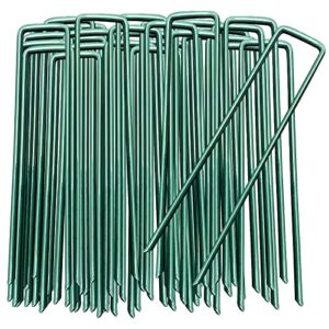 50 Stück U-förmige Erdanker aus verzinktem Metall für den Garten, ideal zur Befestigung von Unkrautvlies, Kunstrasen, und Zelten.