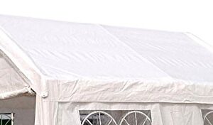 Hochwertige Ersatzdach Dachplane für Profi Partyzelt 3x4 Meter aus PVC in Weiss mit robustem Material und transparenten Fenstern, ideal für Outdoor-Veranstaltungen.