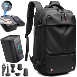 Erweiterbarer Reise-Vakuumrucksack mit Kompressionskit und Pumpe in modernem Design, ideal für vielseitige Reisebedürfnisse und diebstahlsicher.