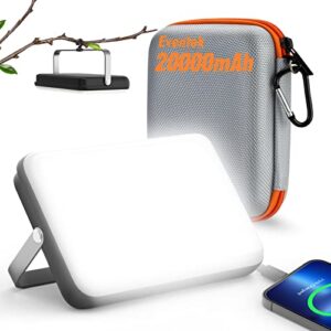 Eventek LED Campinglampe mit 4000 Lumen und 20000mAh Power Bank in einer Tragetasche, ideal für Outdoor-Aktivitäten und Stromausfälle.