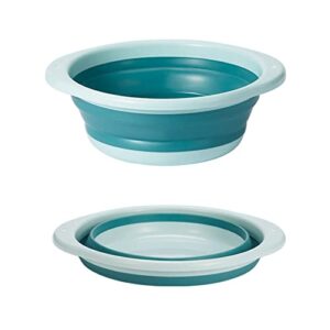 Multifunktionale, faltbare Spülschüssel in blau, ideal zum Waschen von Gemüse, Geschirr oder zum Transport von Wäsche. Kompakt faltbar für platzsparende Lagerung.