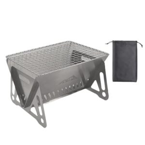 Faltbarer Barbecue Camping Grill aus Edelstahl mit Tragetasche, ideal für Outdoor-Aktivitäten, kompakt und leicht, perfekt für Grillabende beim Camping oder Picknick.