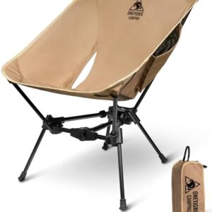 Faltbarer Campingstuhl in Kojote Braun mit stabiler Dreiecksrahmenstruktur, ideal für Outdoor-Aktivitäten wie Camping und Wandern.