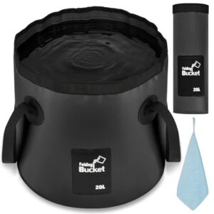 Flintronic Outdoor Faltschüssel, faltbarer Eimer für vielseitige Outdoor-Aktivitäten wie Camping und Wandern, mit 20L Volumen, stabilen Griffen und robustem Gewebe