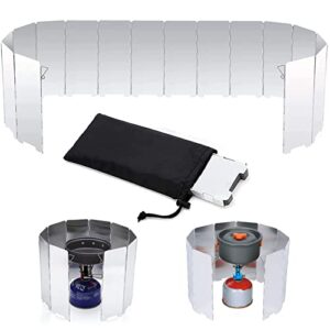Faltbarer Windschutz aus Aluminium für Gaskocher, gestaltet für optimale Nutzung beim Camping und Outdoor-Kochen, um Wind abzuhalten und die Effizienz zu steigern.
