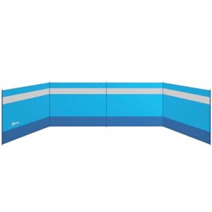 Faltbarer Windschutz in Blau, ideal für Outdoor-Aktivitäten wie Camping oder Strandbesuche, bietet Schutz vor Wind und neugierigen Blicken mit lichtdurchlässigem Design.