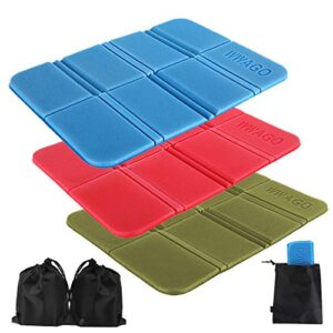 Faltbares Sitzkissen Set für Outdoor Aktivitäten in Blau, Rot und Schwarz, ideal für Camping und Picknick.