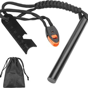 Feuerstahl Outdoor mit Paracord-Griff und Multifunktionswerkzeug, ideal für Camping, Wandern und Bushcraft-Aktivitäten.