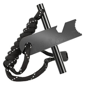 UKOFEW Feuerstein Set, multifunktionales Werkzeug für Outdoor-Aktivitäten und Feuerstarter mit Flaschenöffner und scharfer Kante, ideal zum Camping und Survival.