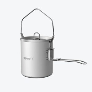 Leichter 0,9L Campingtopf aus Aluminium mit abnehmbarem selbstverriegelndem Griff, ideal für Backpacking und Outdoor-Aktivitäten.