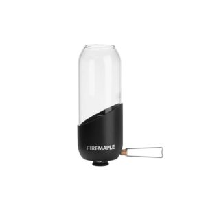 Verstellbare Camping Gaslaterne aus Stahl und Borosilikatglas für Outdoor-Aktivitäten, leicht und tragbar mit einstellbarem Licht.