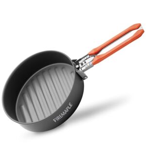 Leichte und robuste Camping Pfanne aus hart eloxiertem Aluminium mit silikonbeschichtetem Griff, ideal für Outdoor-Aktivitäten wie Camping und Trekking.