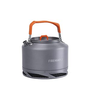 Leichter Camping Teekessel aus hart eloxiertem Aluminium mit ergonomischem orangefarbenem Griff für Outdoor-Abenteuer wie Wandern und Camping.