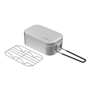 Aluminium Lunchbox 800ml von Fire-Maple, ideal für Camping, Reisen und Angeln, mit faltbarem Griff und Messbecher.
