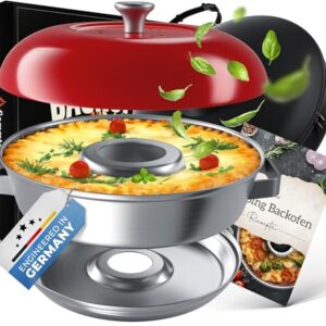 Flammtal Camping Backofen Set mit Edelstahl-Kochtopf, Silikonbackform und Rezeptbuch für Outdoor-Küche