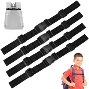 FLEXNOVA Brustgurt für Kinder aus Nylon in Schwarz, ideal für Schulrucksäcke und Freizeitrucksäcke, zeigt gurte mit Schnallen zur Befestigung.