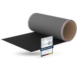 Selbstklebende Reparatur Flicken in Schwarz (RAL9005) auf einer Rolle, ideal für die dauerhafte Reparatur von LKW-Planen, Zelten und Markisen, 2,5 m x 200 mm.