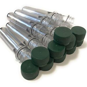 Flocoro Petlinge für Geocaching, 10 Stück, transparente wasserdichte PET-Behälter mit grünen Deckeln, ideal zur Aufbewahrung von Schätzen und kleinen Gegenständen.