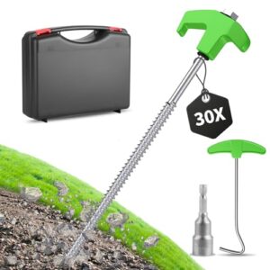 Forever Speed Zeltheringe aus verzinktem Stahl mit Box und Zubehör für stabilen Halt auf verschiedenen Untergründen beim Camping und Outdoor-Aktivitäten.