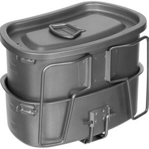 Fox Outdoor Kochgeschirr aus Titan, 3-teiliges Set mit Klappgriffen, ideal für Camping und Outdoor-Aktivitäten