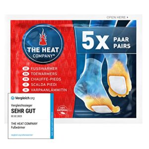Verpackung von 5 Paar EXTRA WARM Fußwärmern, klebend und luftaktiviert, ideal für warme Füße bei Kälte.