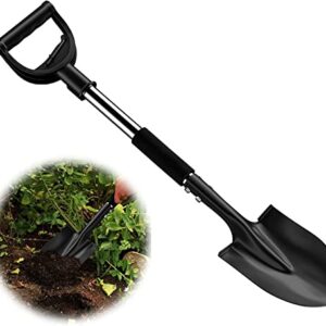 Gärtner spaten für harte Böden mit D-förmigem Griff, 78 cm lang, geeignet für verschiedene Gartenarbeiten und Camping, robust aus Stahl gefertigt.