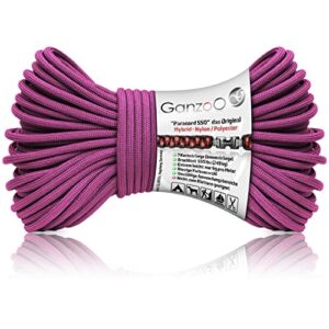 Ganzoo Paracord 550 in lila, 4mm Durchmesser, 30 Meter Länge, für Outdoor-Aktivitäten, DIY-Projekte, mit 250 kg Bruchlast