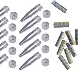 Set von 10 wasserdichten Nano-Geocaching-Behältern mit Logstreifen für Geocaching-Aktivitäten.