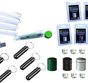 40-teiliges Geocaching Versteck Set mit verschiedenen Aufbewahrungsbehältern, einschließlich Petlingen, Nanos und Aluminium Micnos für Outdoor-Abenteuer und Schatzsuchen