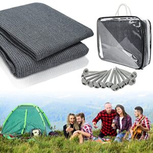 Vorzeltteppich Gimisgu in Grau, atmungsaktiv und rutschfest, ideal für Camping und Outdoor-Aktivitäten, mit Zeltstiften und Tragetasche, Größe 300x400 cm.