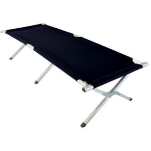 Grafner XL Feldbett in Schwarz, robustes 600D Oxford-Gewebe, ideal für Camping und Outdoor mit hoher Belastbarkeit bis 150 kg.
