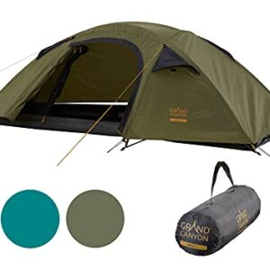Grand Canyon Apex Zelt in Capulet Olive für bis zu zwei Personen, ideal für Trekking und Camping, mit stabilen Fiberglasgestängen und optimaler Belüftung.