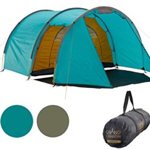 Grand Canyon Robson Tunnelzelt in Blue Grass für bis zu drei Personen, modern und funktional, perfekt für Camping und Outdoor-Aktivitäten