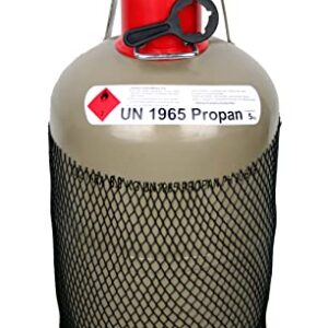 Grodenberg 5 kg Propangasflasche aus Stahl, grau mit rotem Ventil, geeignet für Camping und Grillen, TÜV-zertifiziert, Eigentumsflasche