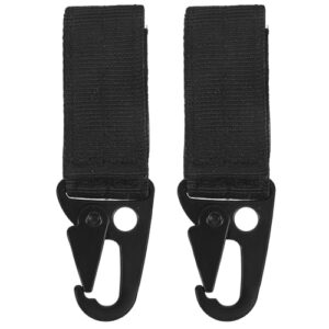 Vielseitiger schwarzer Gürtel mit Karabinerhaken für Outdoor-Aktivitäten, ideal für Wandern, Camping und Klettern.